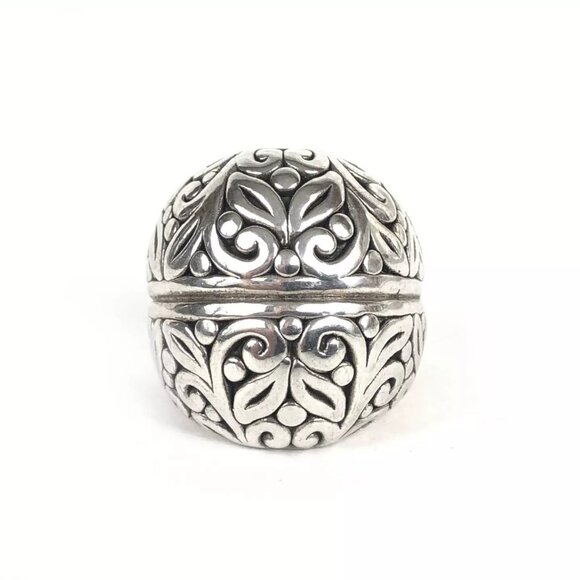 Organic Swirl Design Sterling Silver 925 Statement Hollow Puffed Ring Sz 7 Pre-O - Picture 1 of 6